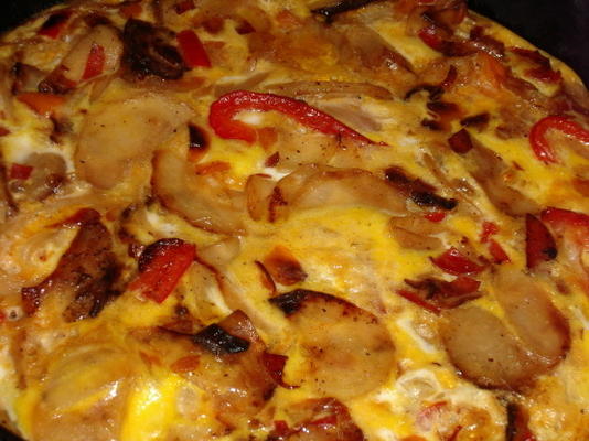 aardappel en rode peper frittata