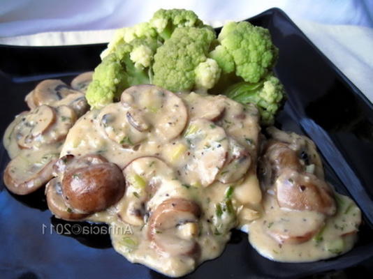 visfilets met champignon-citroensaus