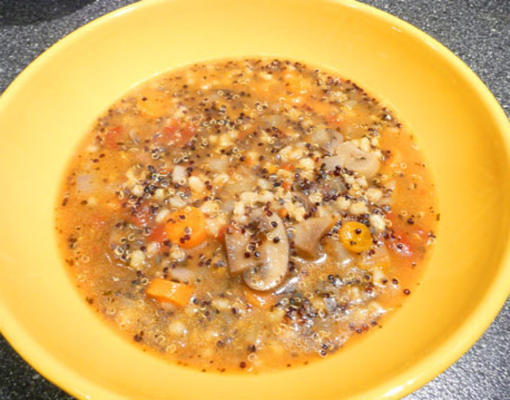 champignon en quinoa soep