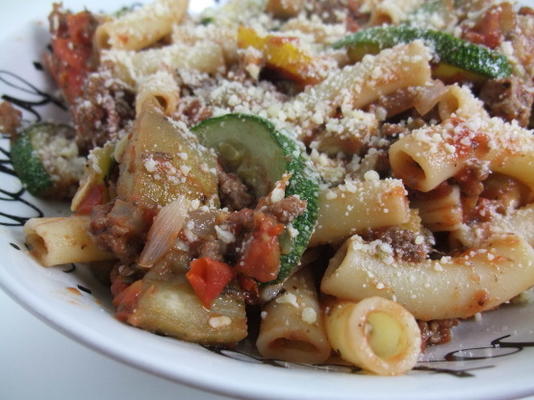 aubergine courgette bolognese