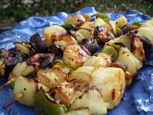 gegrilde garnalen en sint-jakobsschelpen