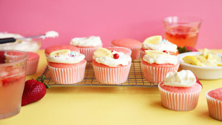 heerlijke aardbeienlimonade cupcakes