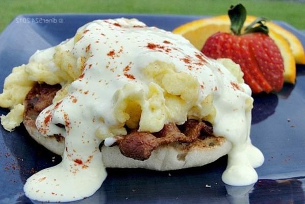 Eggs Benedict with mock hollandaise sauce