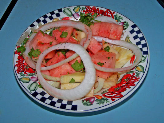 watermeloen en ananas salade