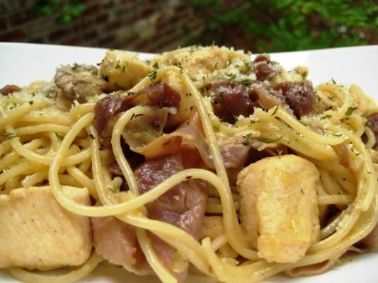 geweldige spaghetti carbonara met kip