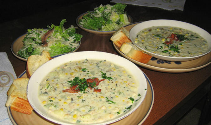 New England clam en maïs chowder met kruiden