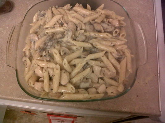 romige pasta met kip en champignons