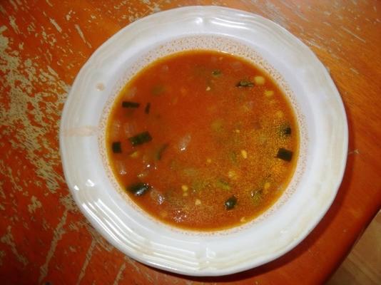 Mexicaanse poblano soep met bouillon