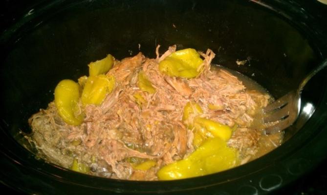 crock pot pepperoncini rundvlees gebraden