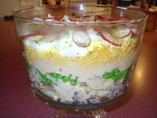 aardappel salade met zeven lagen