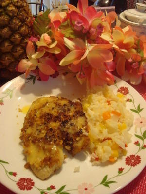 macadamia noot-crusted snapper met mango-kalkboter