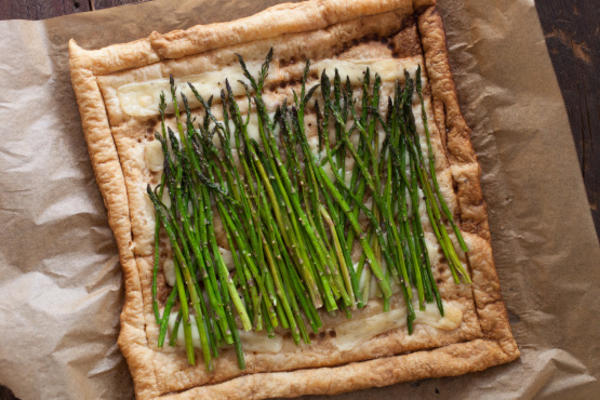 asperges en brie open gebak