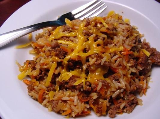 cheesy beef and rice bake