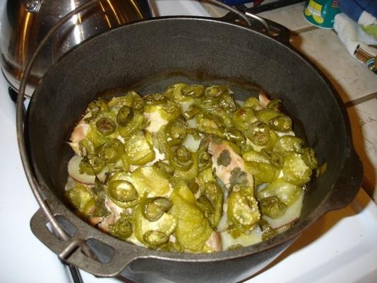 pollo pulqueros (kip, tomatillo en jalapeno stoofpot)