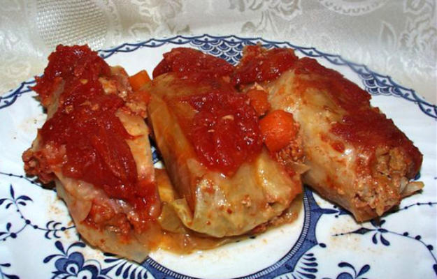 zoete, nare gevulde koolrolletjes (
