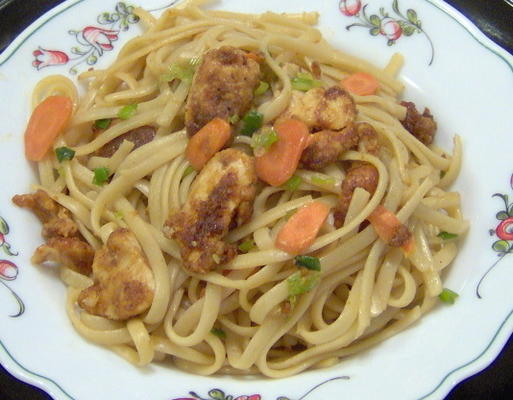 chili crusted chicken noodles