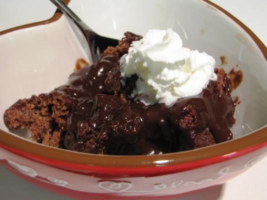 warme fudge pudding cake (magnetron)
