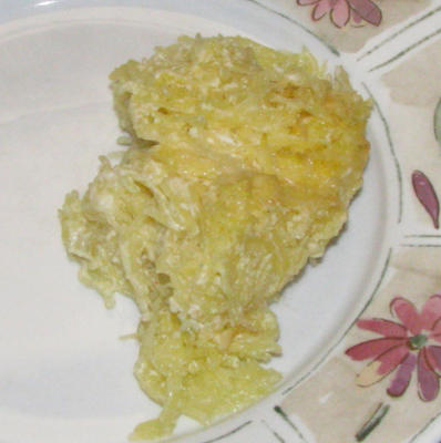 romige gebakken spaghetti squash parmezaan (low-carb)