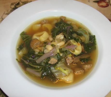 kielbasa, boerenkool, tortellini soep