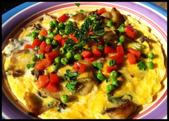 aardappel en plantaardige omelet (Bulgaarse stijl)