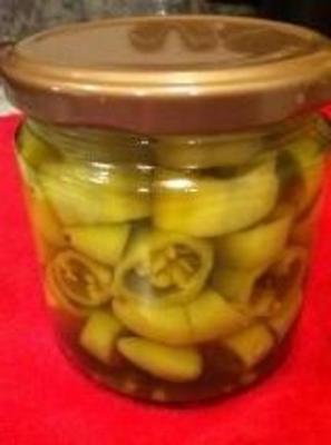 het inblikken van hete banaanpeper