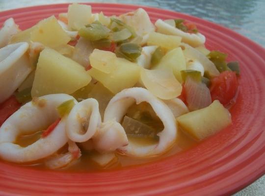 aardappel en baby squid stoofpot