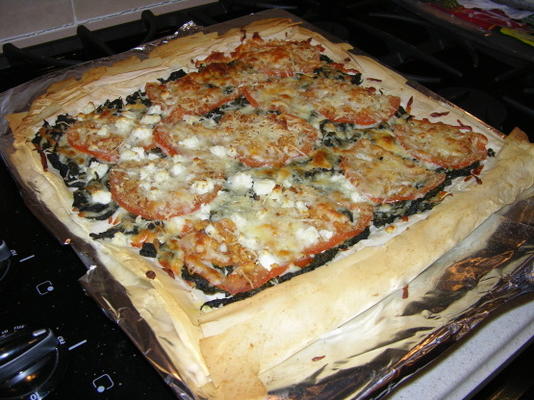 Griekse phyllo pizza
