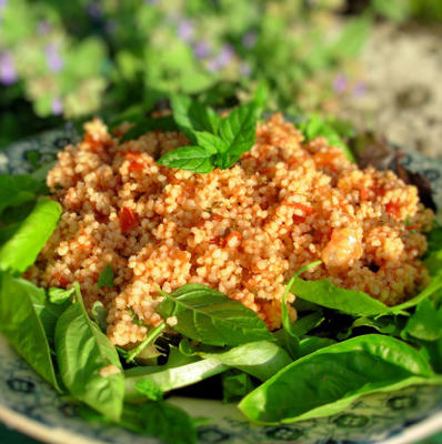 tomaat en basilicum couscous salade