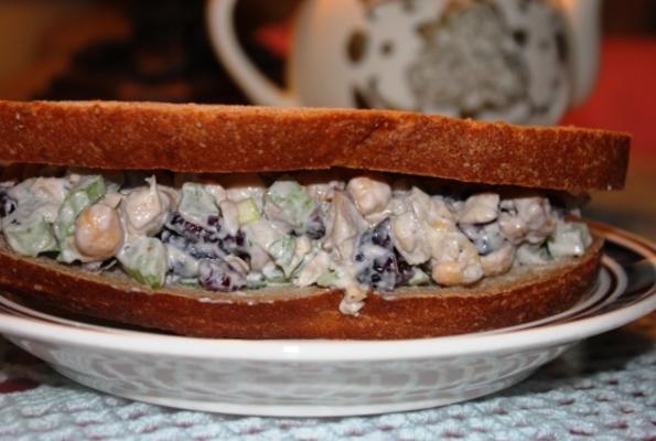 cranberry walnut chickpea salad sandwich