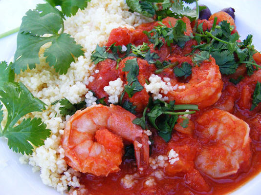 garnaal en harissa stoven met couscous