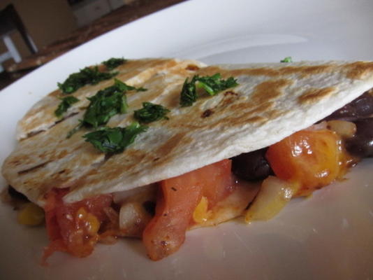 veggie quesadilla driehoeken