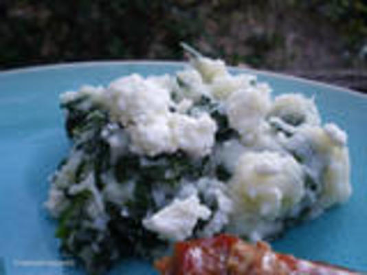 spinaziepuree met knoflook en fetta
