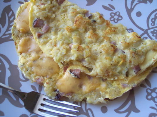 lichte hash bruine omelet