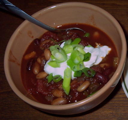 stevige, vleesloze chili