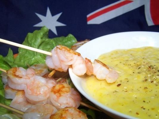 gegrilde garnalen met mangokalkmayonaise