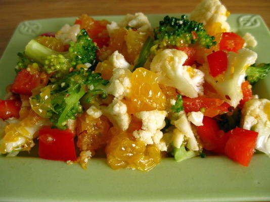 bloemkool oranje salade (rauw voedsel)