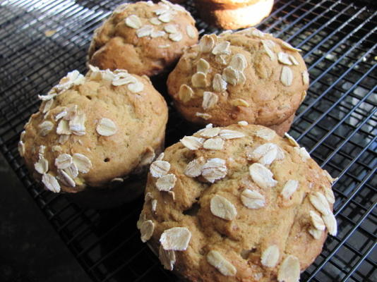 avocado, banaan en mango muffins