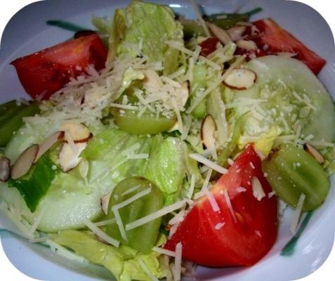 gewoon een elegante salade met balsamico-frambozenvinaigrette
