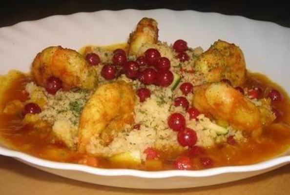 Marokkaanse garnalen met couscous