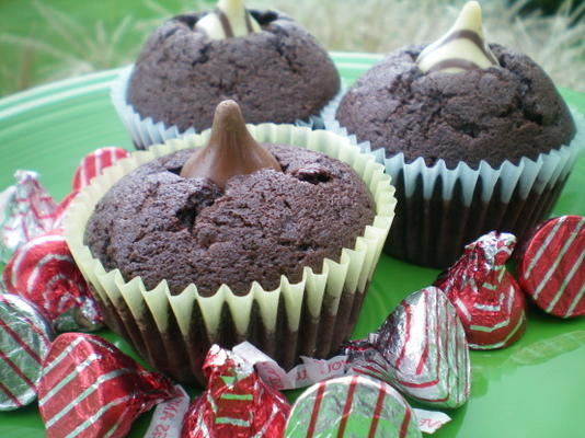 dubbele kussen chocolade cupcakes