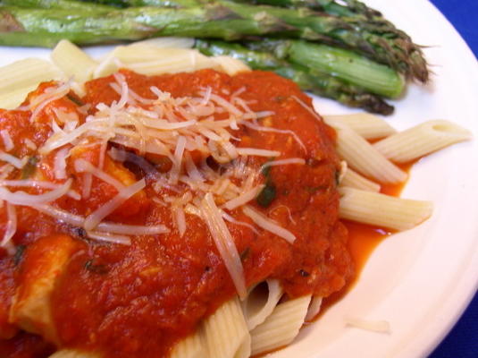 pasta met rode pepersaus