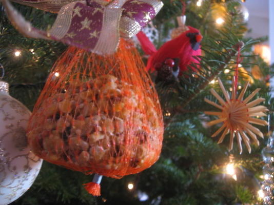 niervet ballen voor vogels (voor kerst)