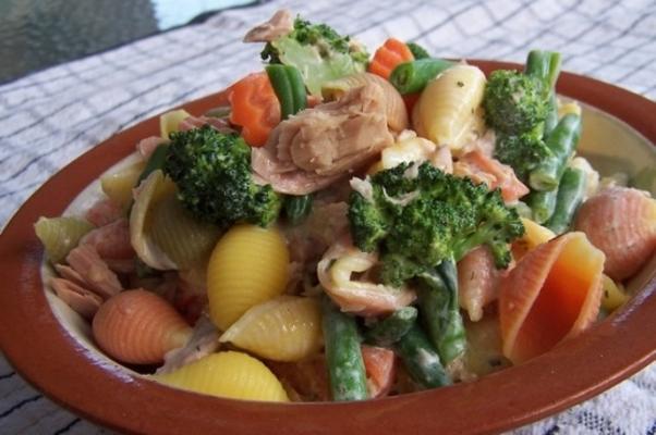 tonijn en veggie pastasalade