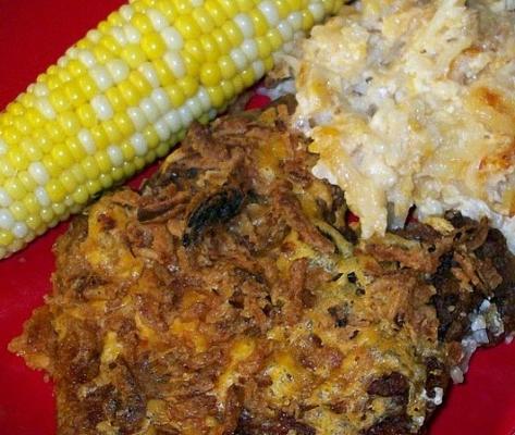 pork chop of chicken 'n' potato bake