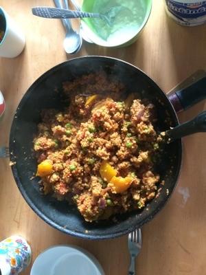 couscous met curries en kikkererwten