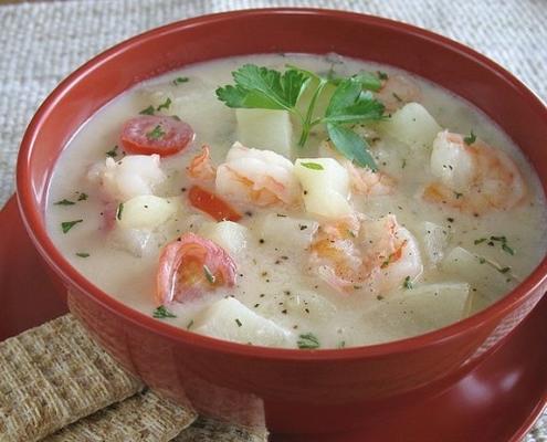 garnalen alfredo chowder