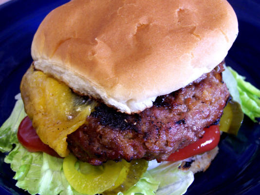 Cheddar Cheese, Pretzel, Beer & Beef Hamburgers