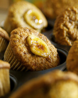 banaan en chocoladeschilfermuffins