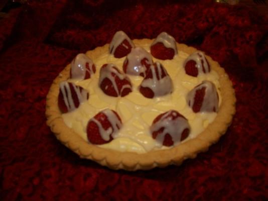 witte chocolade aardbeientaart