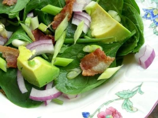 bonenwortel, avocado en baby spinazie salade